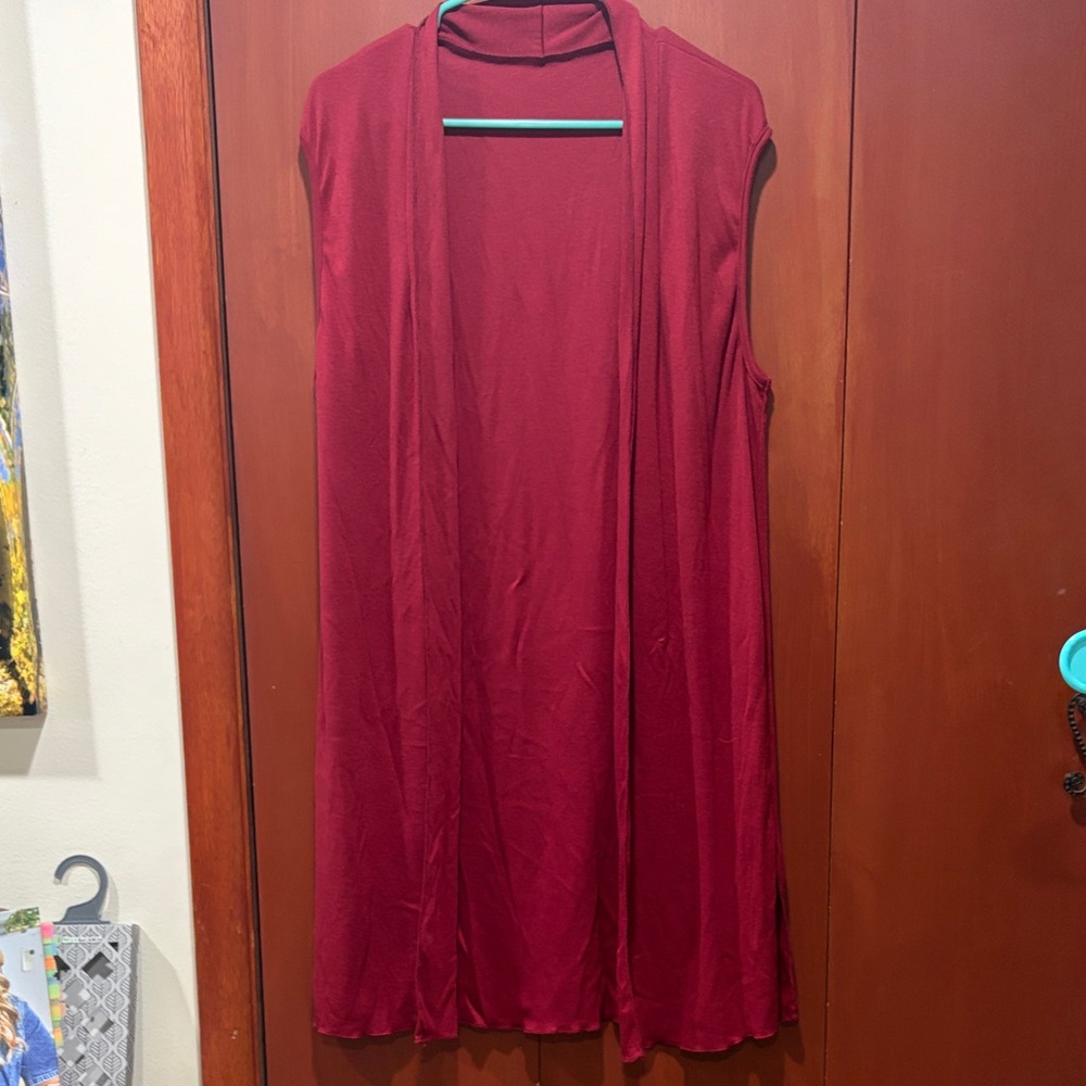 Sleeveless Red Duster Vest